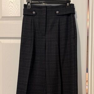 LOFT Women's Shimmer Plaid Trousers (checkered wide leg)